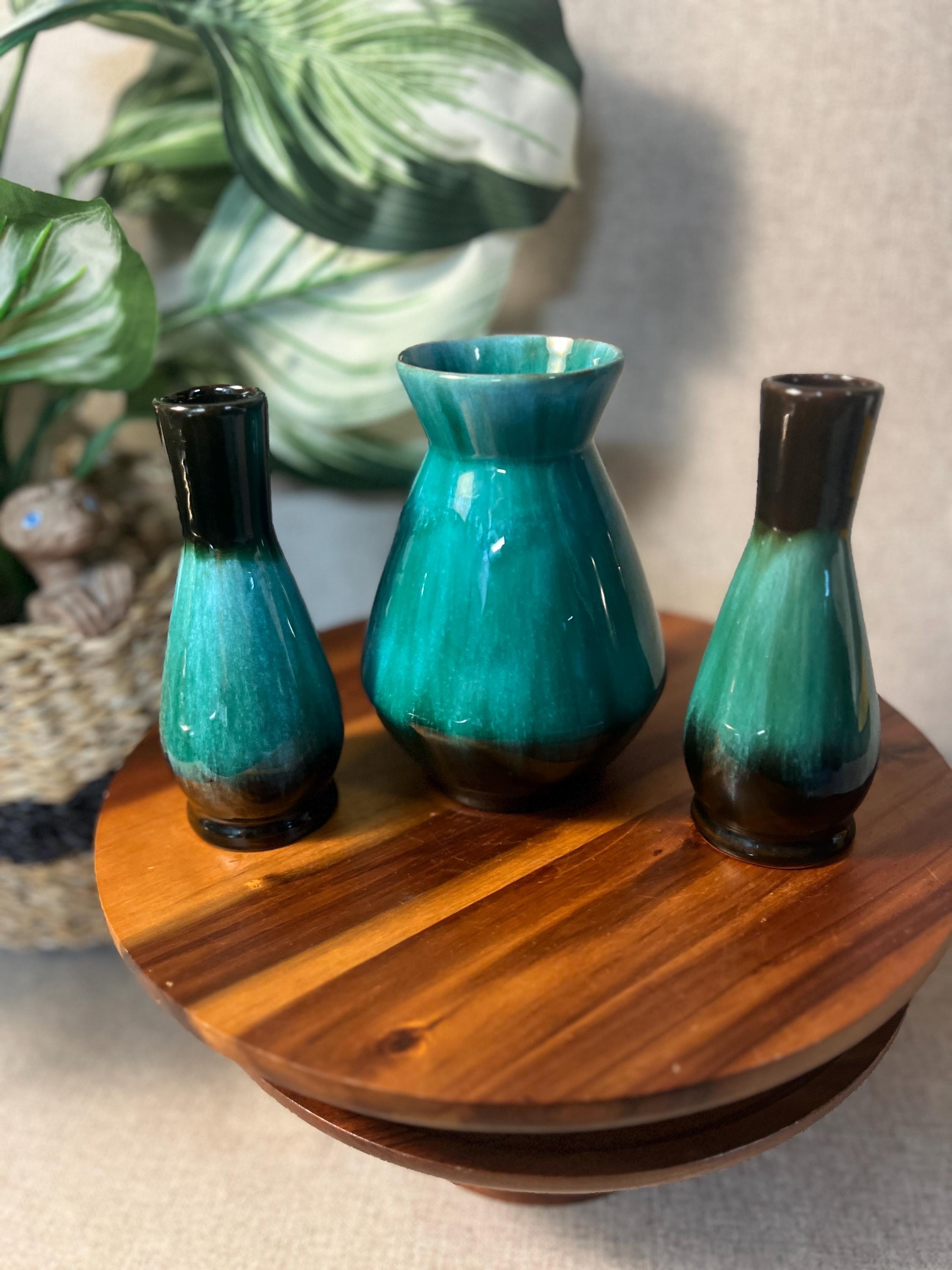 Vintage Blue Mountain Pottery canada set of 3 Vases