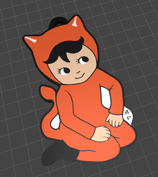 Little devil baby keychain, retro kitsch collectible