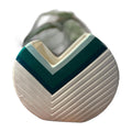 Jonathan Adler Now House Chroma Cut Circle Vase Green Teal Modern