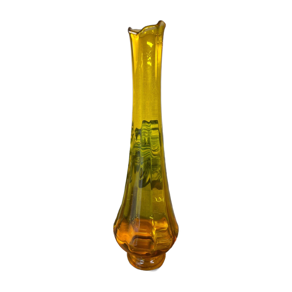 Kanawha Glass Mid Century Modern Amber Swung Vase Glows