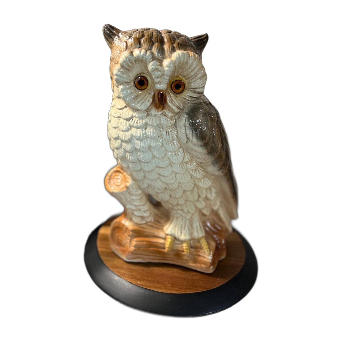 Large Owl Hand Painted Chalkware Figurine