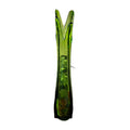 LE Smith Four Square 4 Finger Swung Vase Green MCM LE Smith Art Glass 21