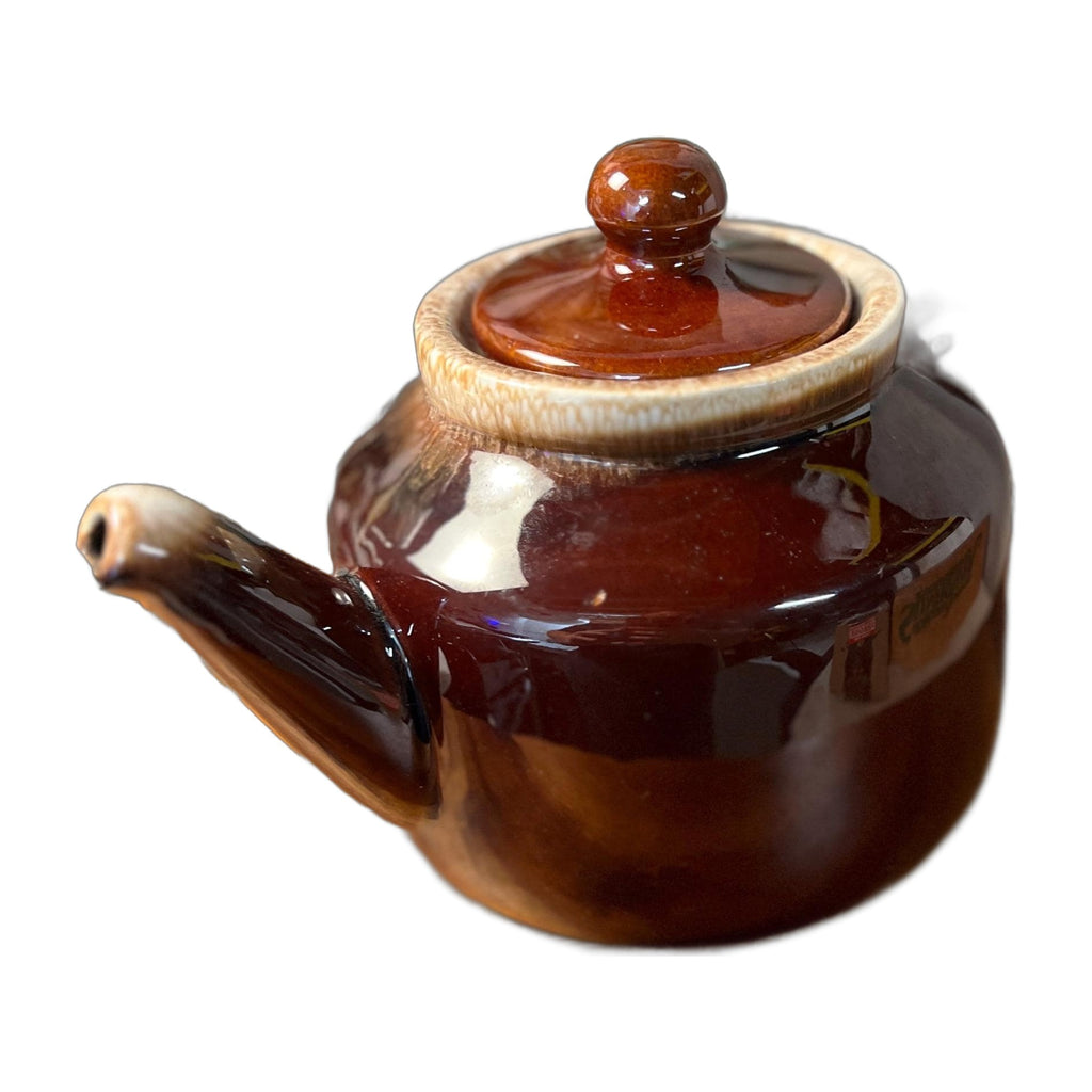 McCoy Pottery Made in USA Ceramic Brown Drip Teapot