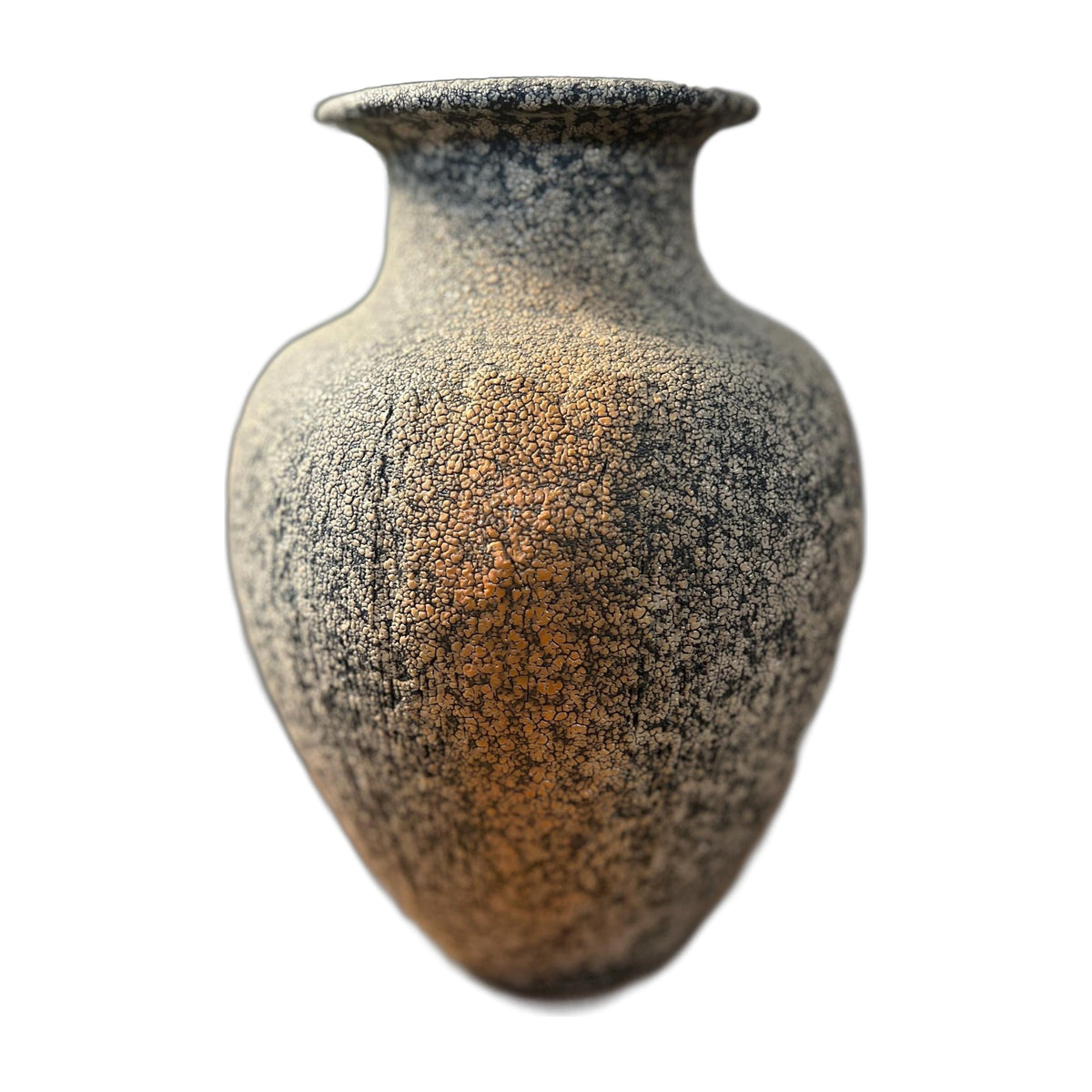 Mid Century Ikebana Vase Pottery TOYO Brown peachy pink Textured Modernist Vintage Japan
