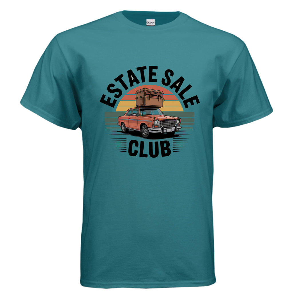 Estate Sale Club tee in Galapagos blue