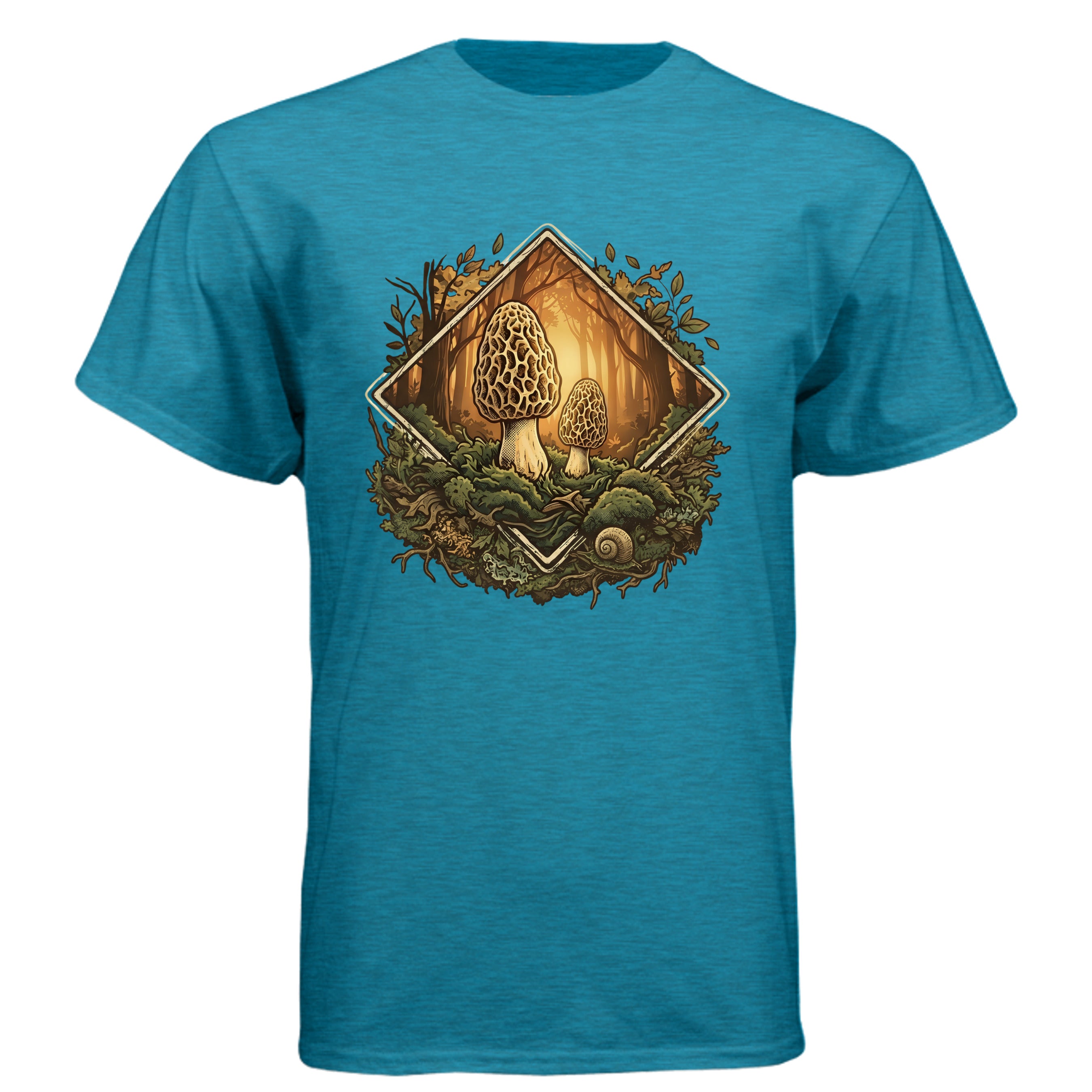 Morel mushroom tee in vintage turquoise