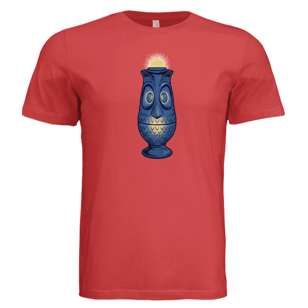 Viking Owl fairy lamp blue print tee in red triblend