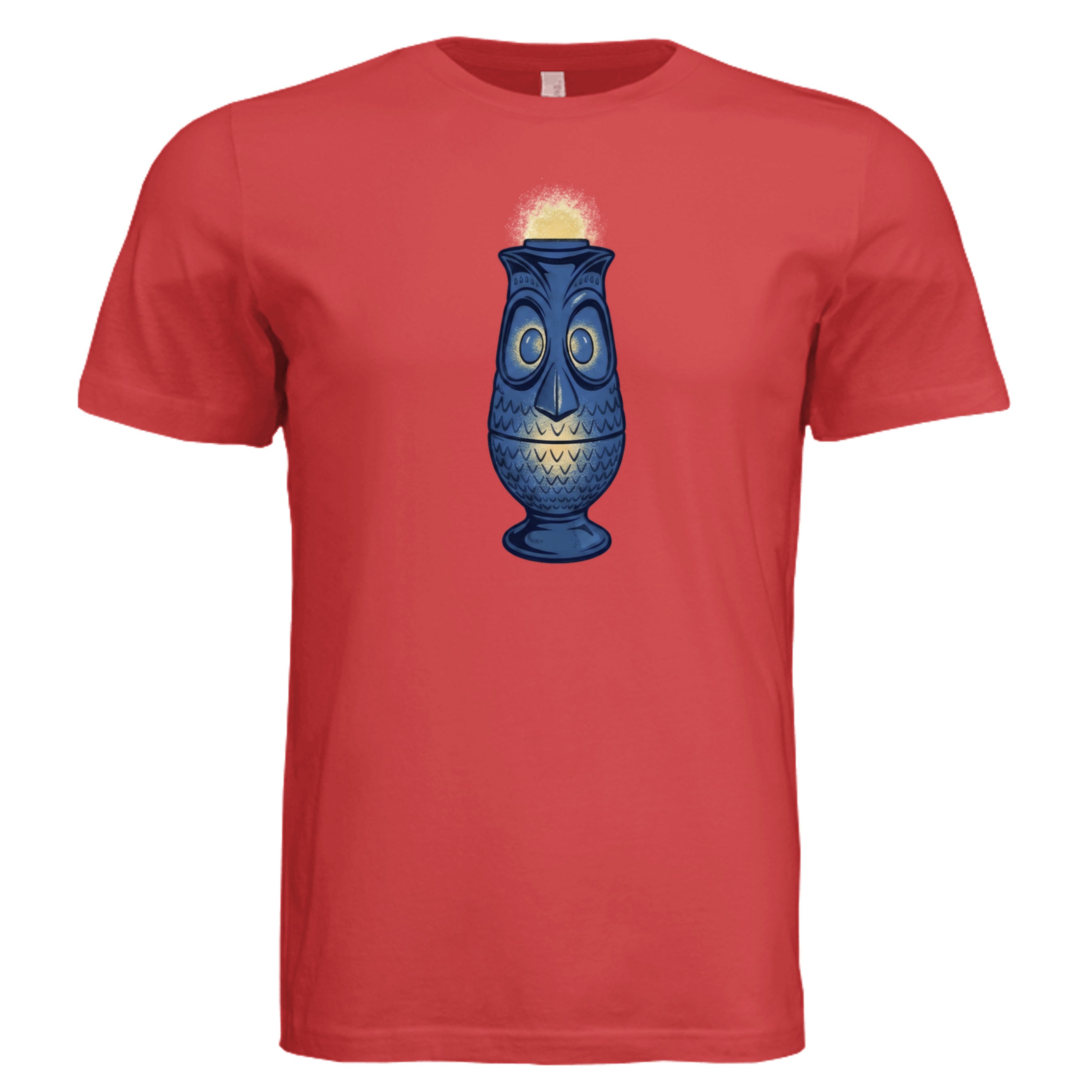 Viking Owl fairy lamp blue print tee in red triblend