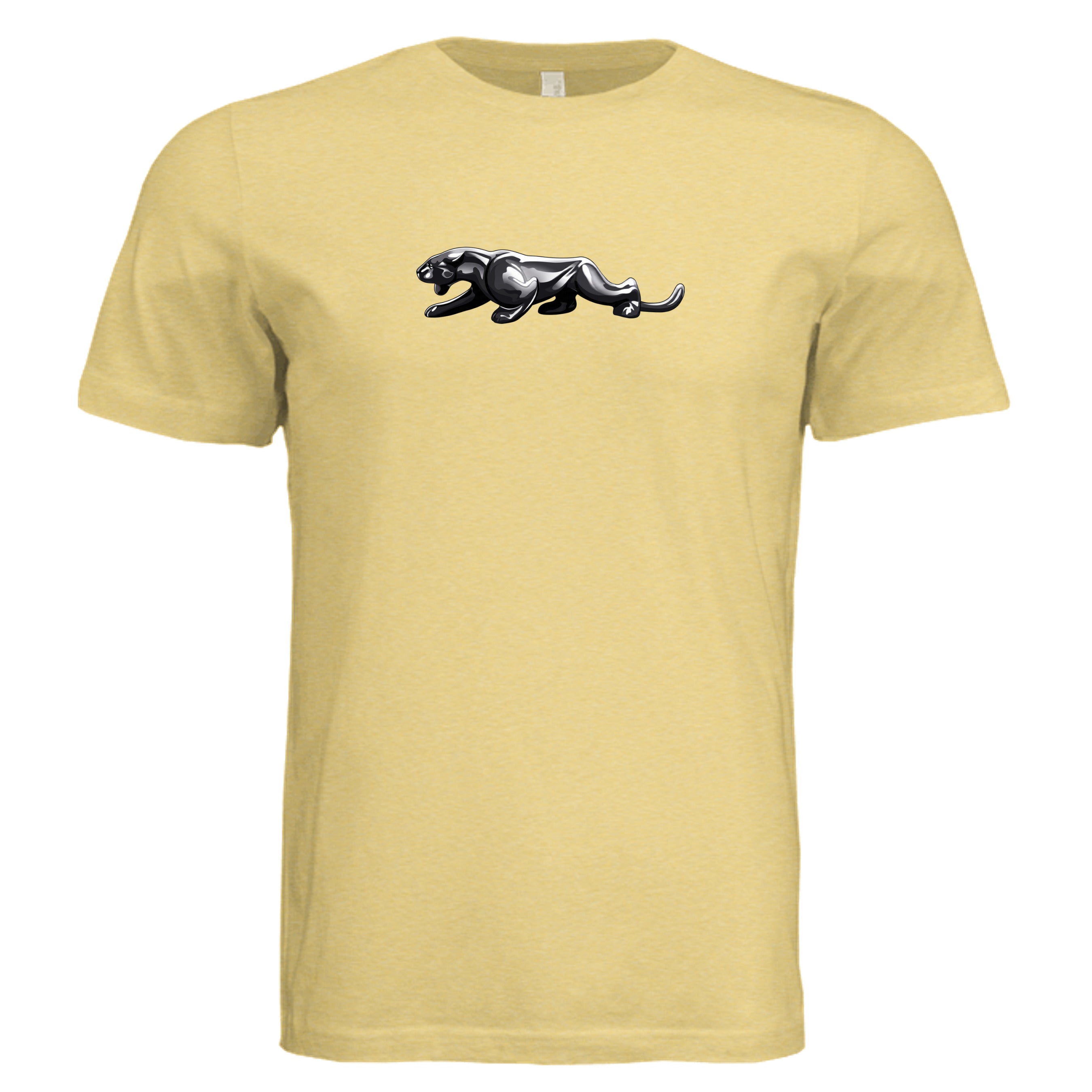 Rare Haeger long-tail panther tee in pale yellow triblend — Owl and Twig Vintage