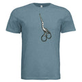 Vintage scissor egret tee in steel blue triblend