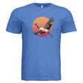 Crane at sunset tee in true royal triblend — Owl and Twig Vintage
