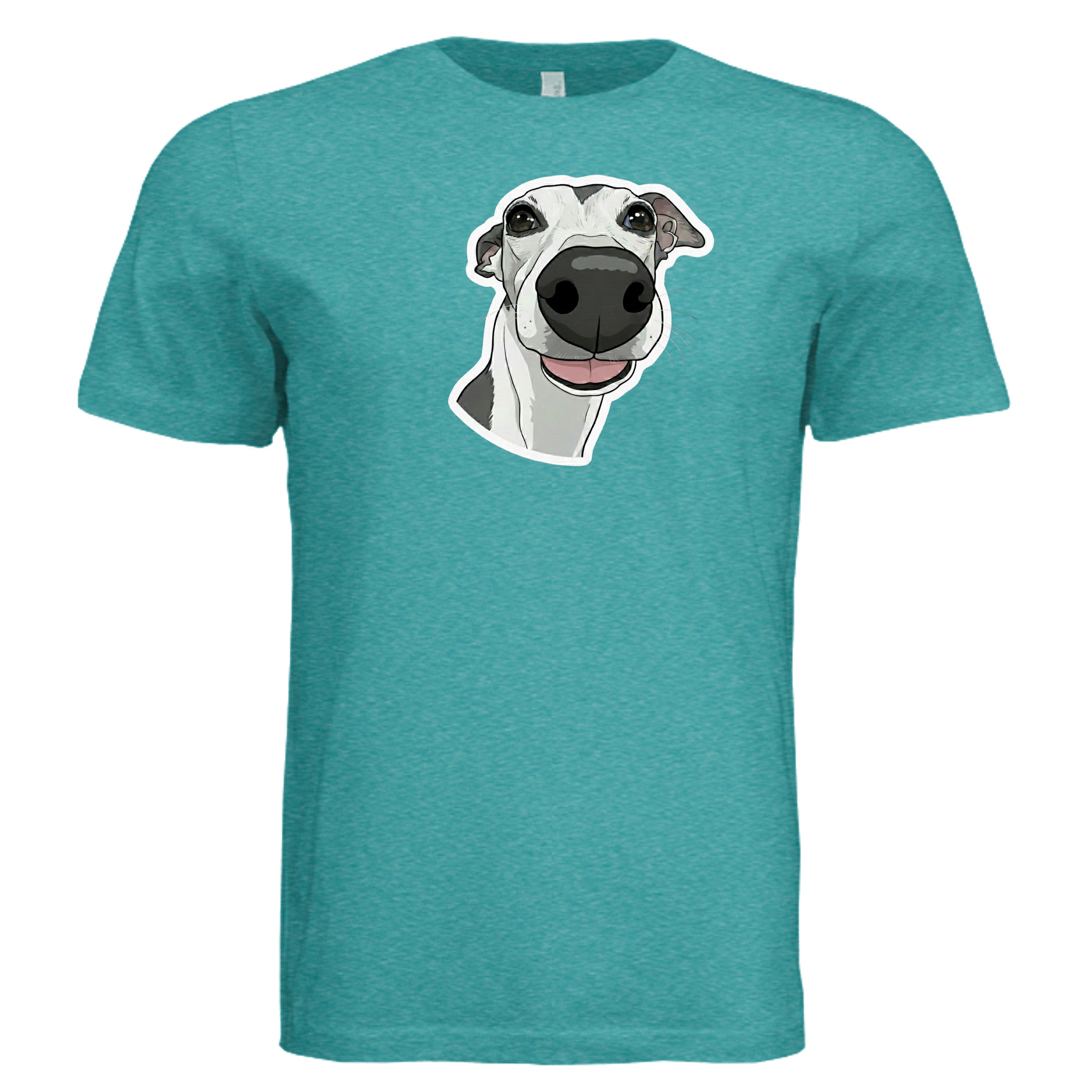 Lily the Italian greyhound tee in teal triblend — Owl and Twig Vintage
