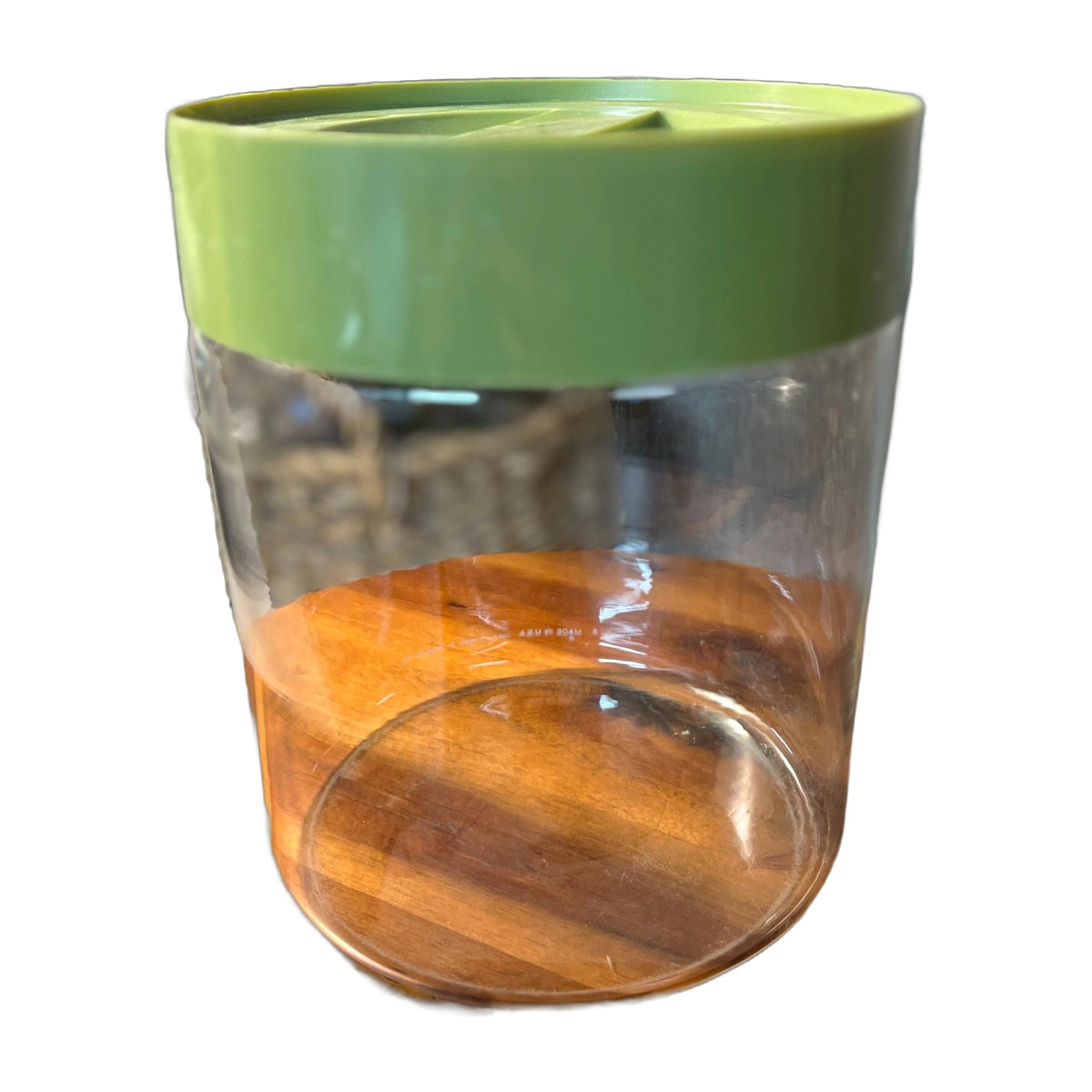 Pyrex Vintage "Store N' See" Glass Cannister w/ Avocado Green Lid 1970's Retro