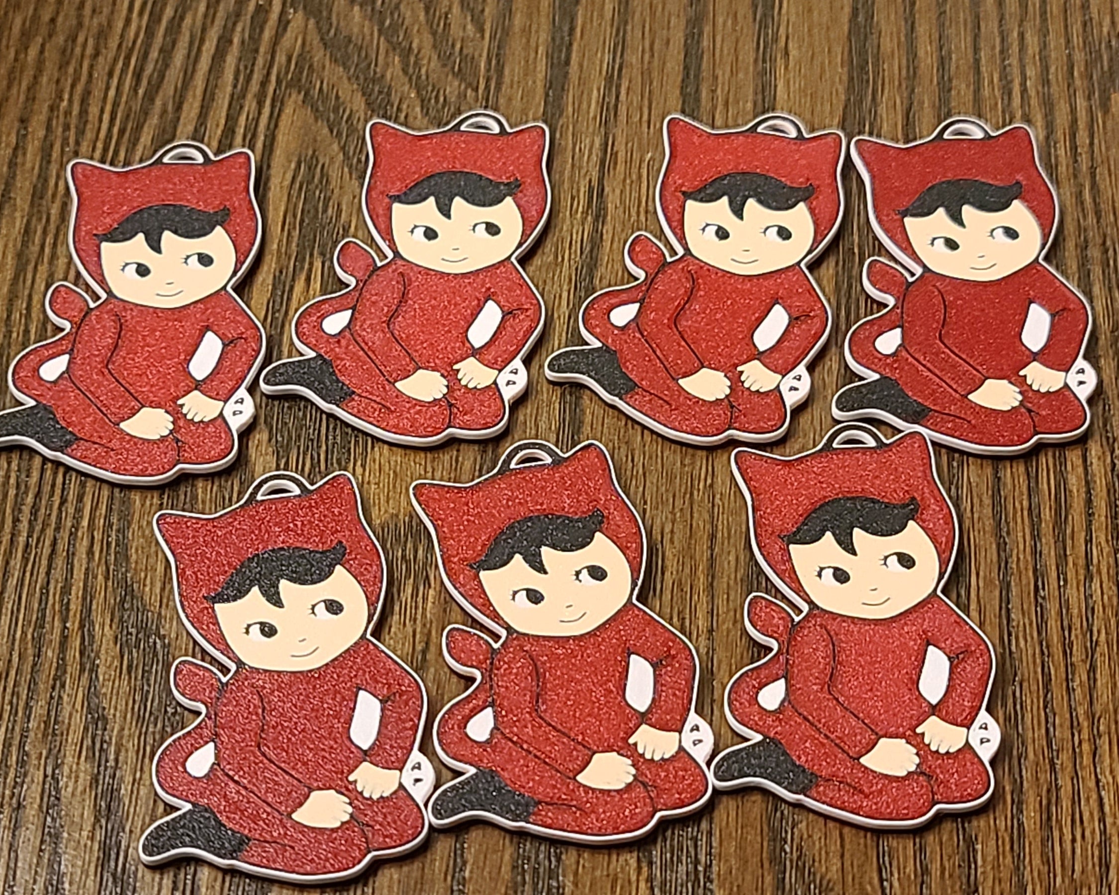 Little devil baby keychain, original family artwork