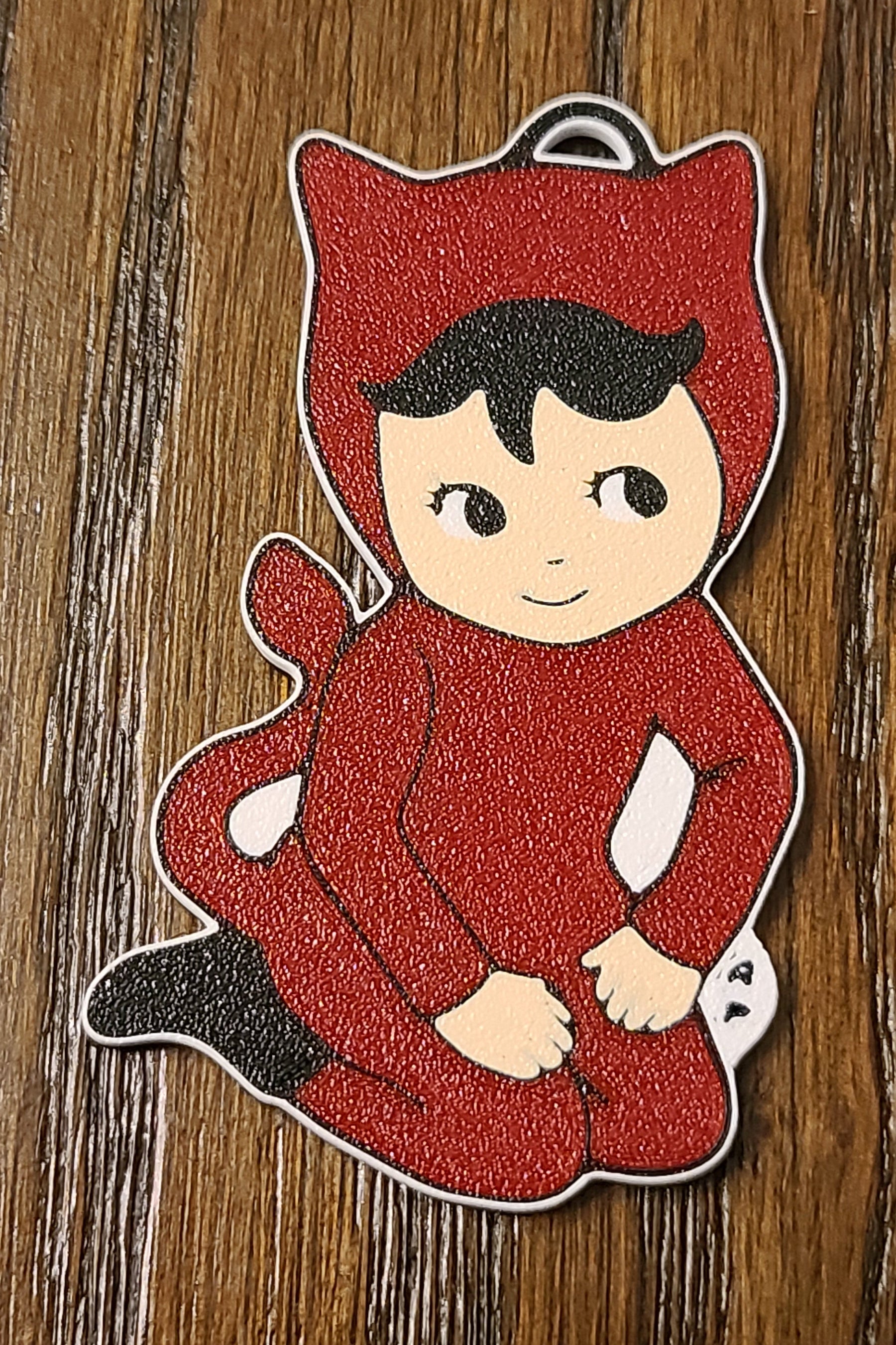 Little devil baby keychain detail