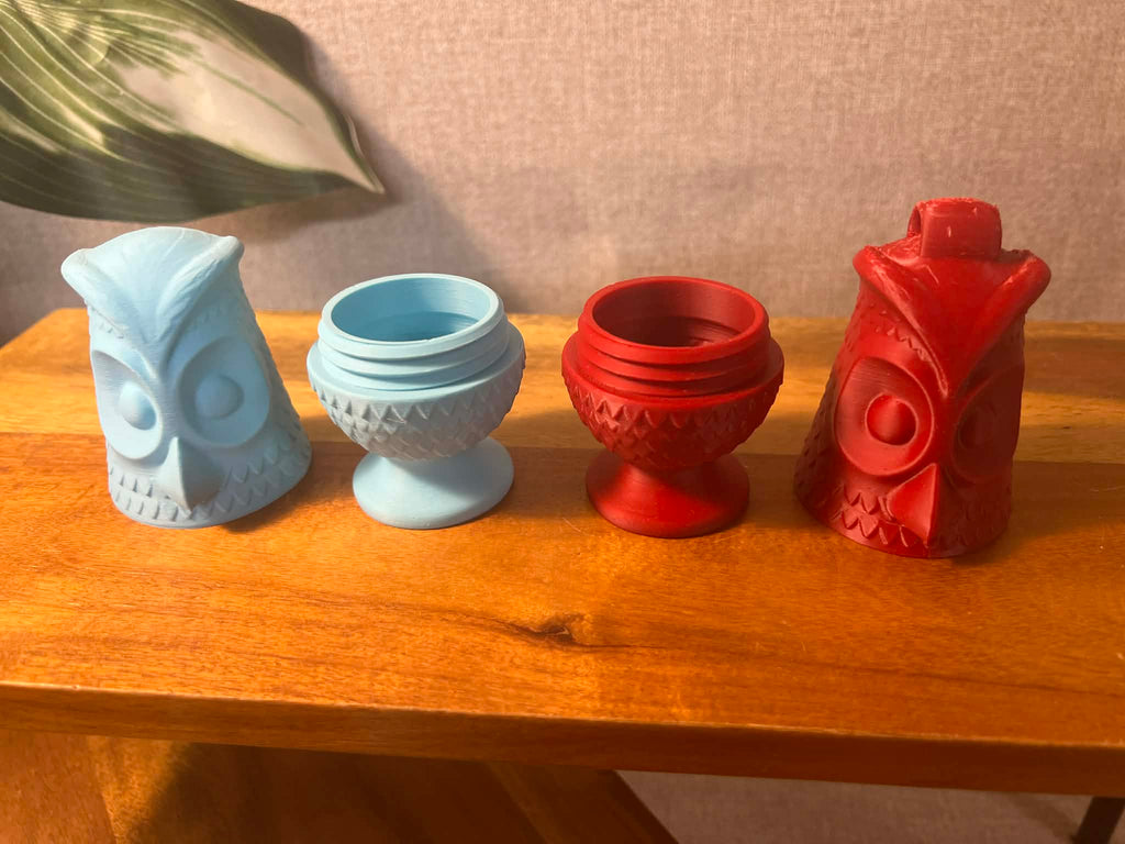 Owl stash box, 3D printed lidded trinket box — Owl and Twig Vintage