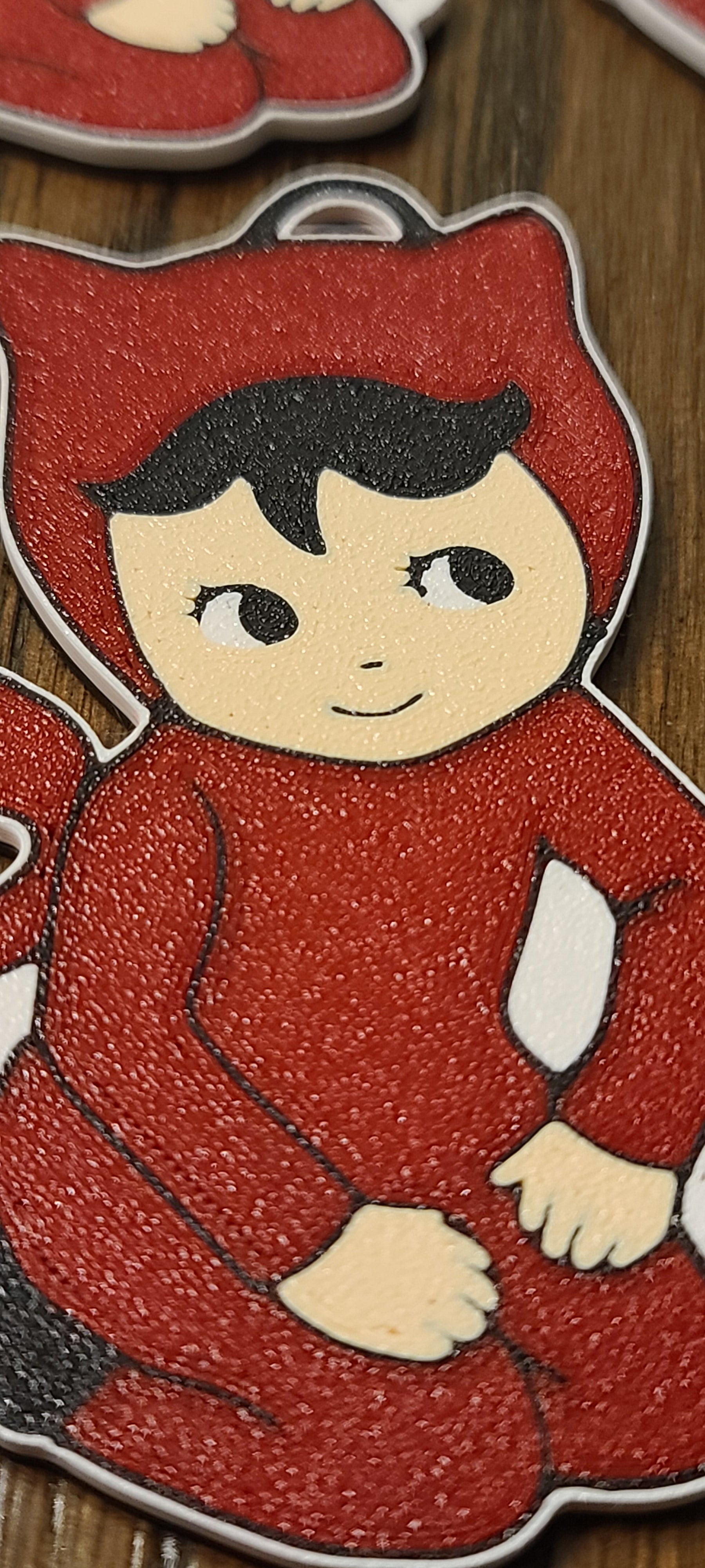 Little devil baby keychain, mid-century kitsch figure