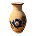 Tonala Mexico 5" Sand Corcho Pottery Vase Floral Design Signed