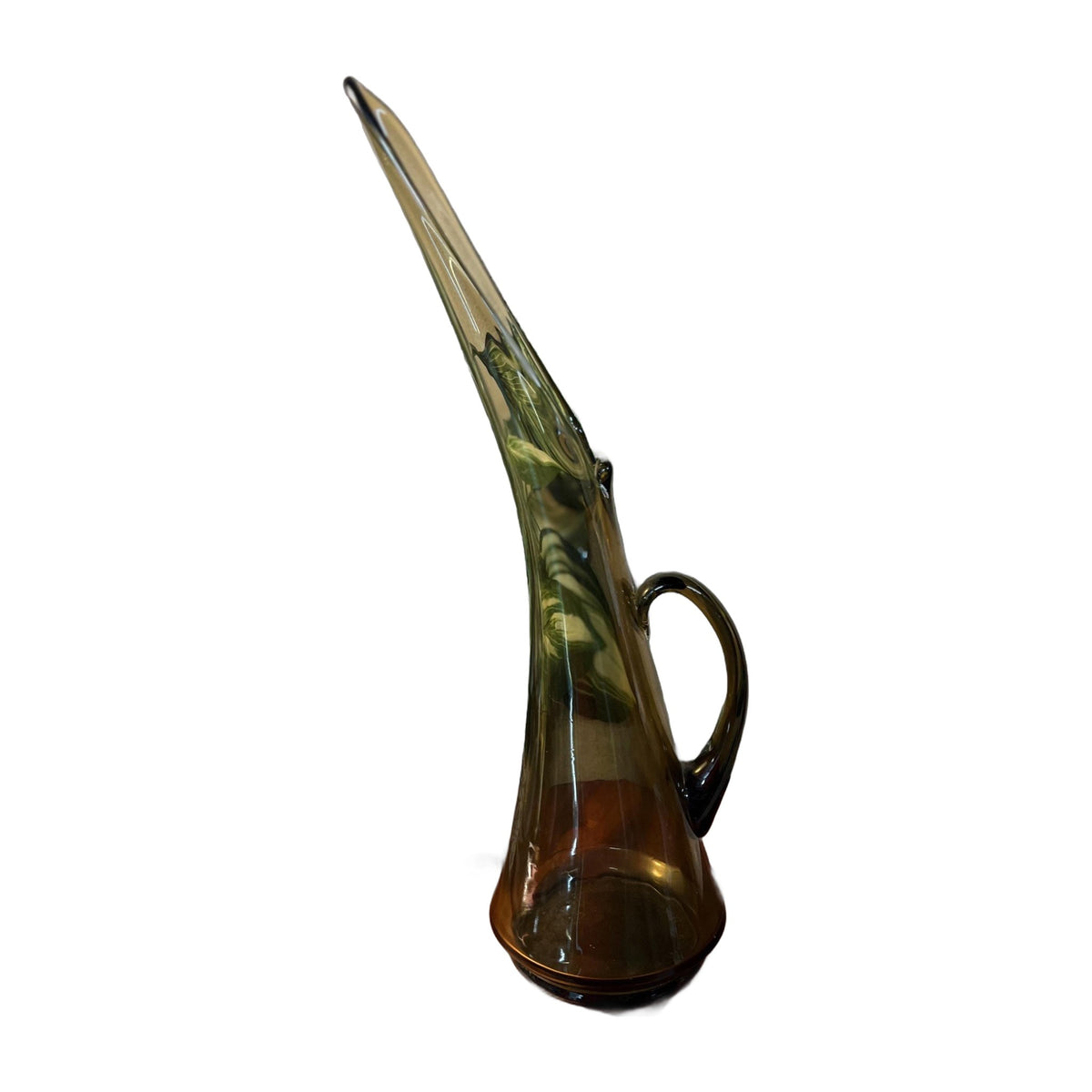 Vintage 1960's Kanawha Handblown Smoke Art Glass Pitcher Ewer Vase