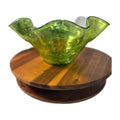 Vintage Blenko Art Glass Ruffled Bowl 1950s Mid Century Hand Blown #3744