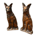 Vintage Cast Iron Metal/Bronze German Shepherd Dogs set of Bookends 6 1/4 Tall