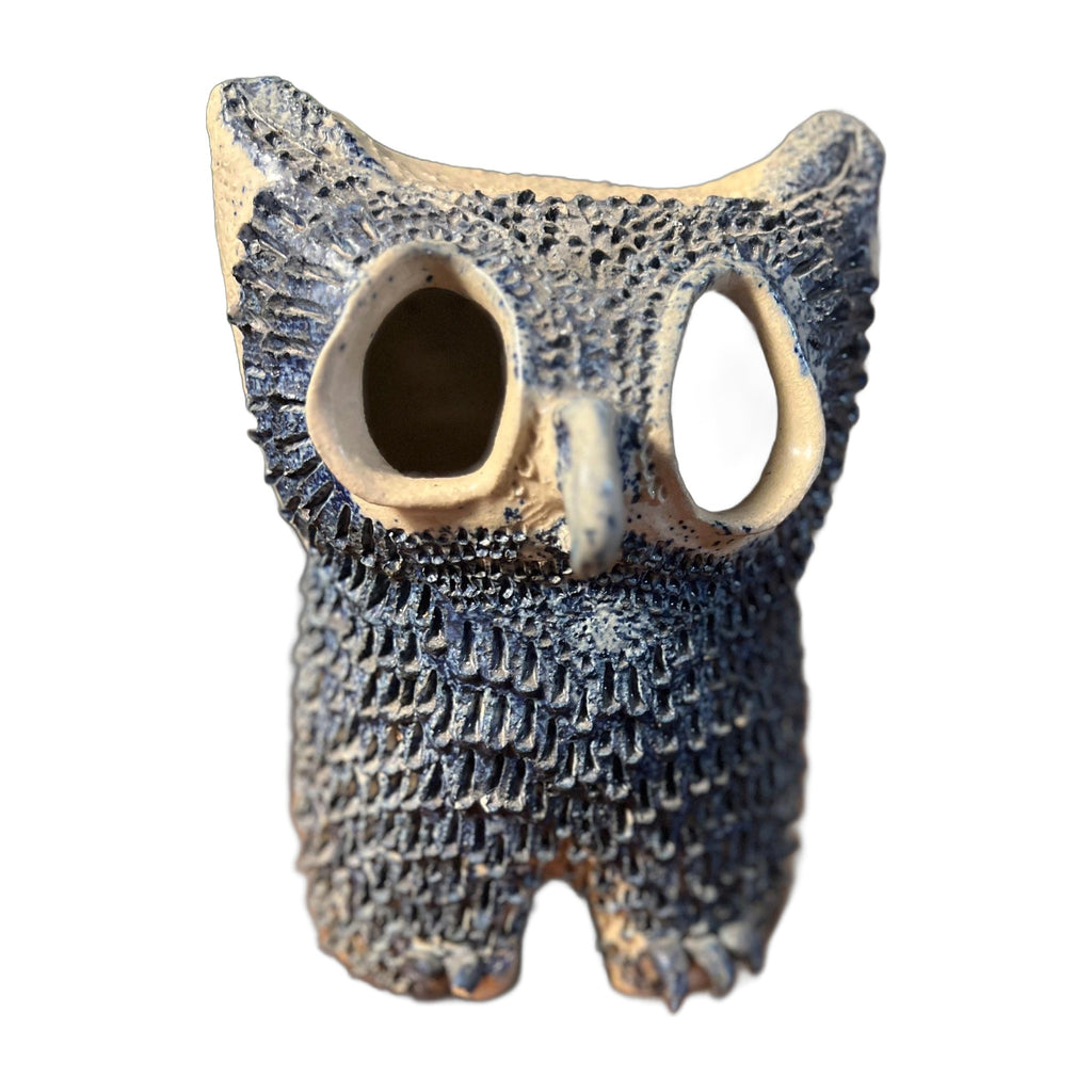 Vintage Ceramic Handmade Owl Statue see photos foot has chip