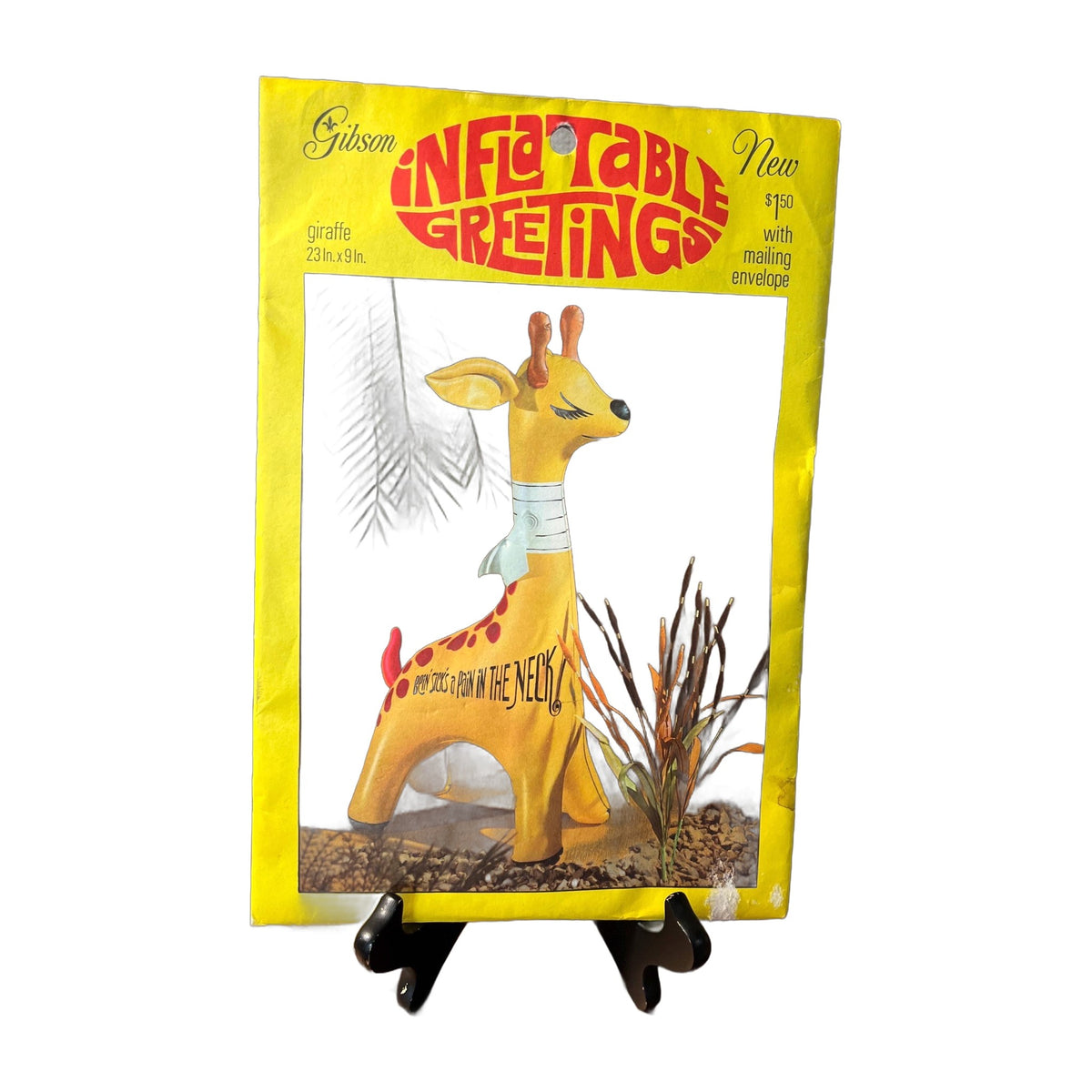 Vintage Gibson Inflatable Greetings Giraffe Balloon Get Well Soon