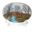 Vintage Hershey Mold 3 D ceramic 1980 Farm covered bridge Scene