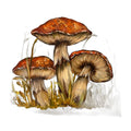 Vintage Homemade Painted Mushroom Wall Art Wood Plaque Signed