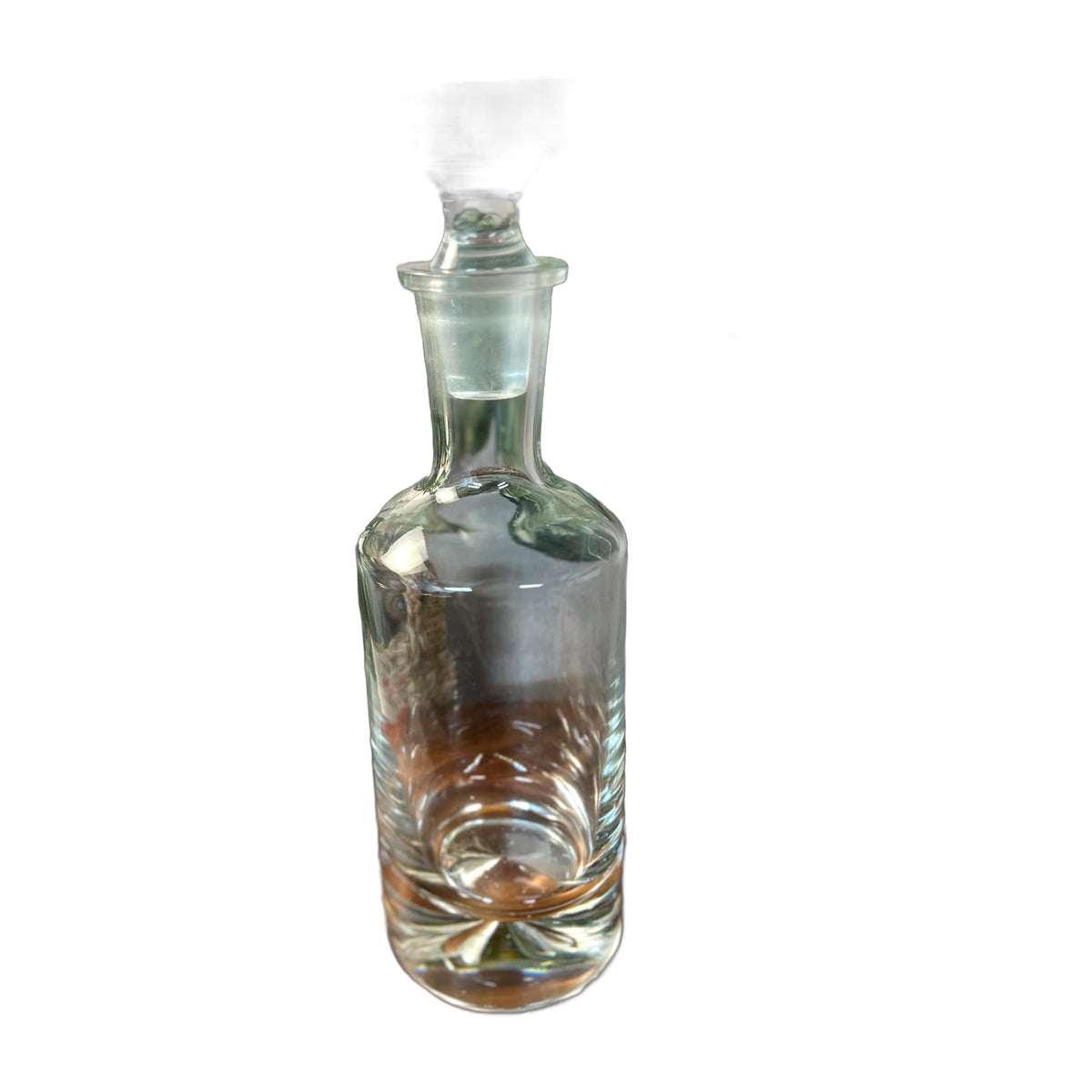 Vintage Krosno Poland Clear Glass Decanter w/Stopper - Heavy
