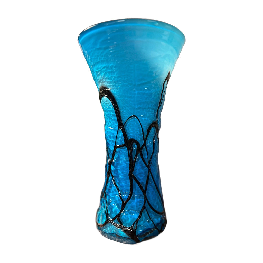 Vintage Light Blue and Cobalt Blue Vase cased glass (Italian Handblown Glass)