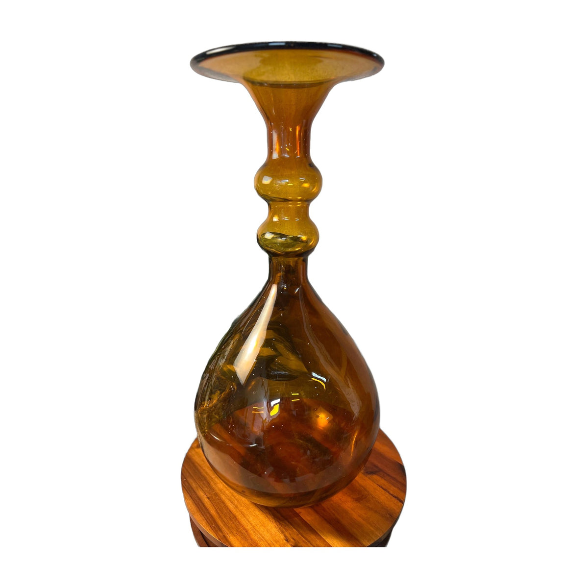 Vintage Mid-Century Modern Marakesh amber glass vase Tall