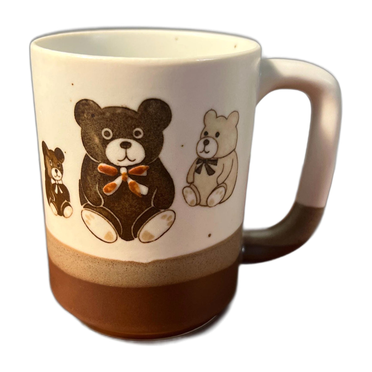 Vintage Otagiri TEDDY BEAR Speckled Stoneware Collectible Coffee Cup Mug