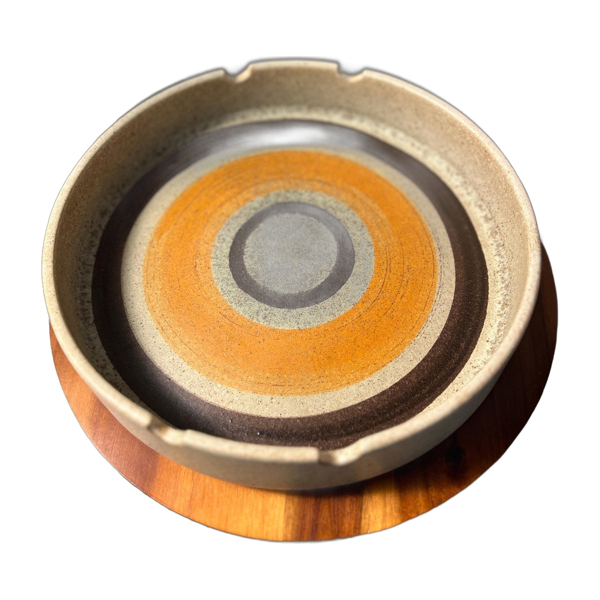 Vintage Schuerich West Germany Bullseye Ceramic Ashtray Catchall MCM Pottery