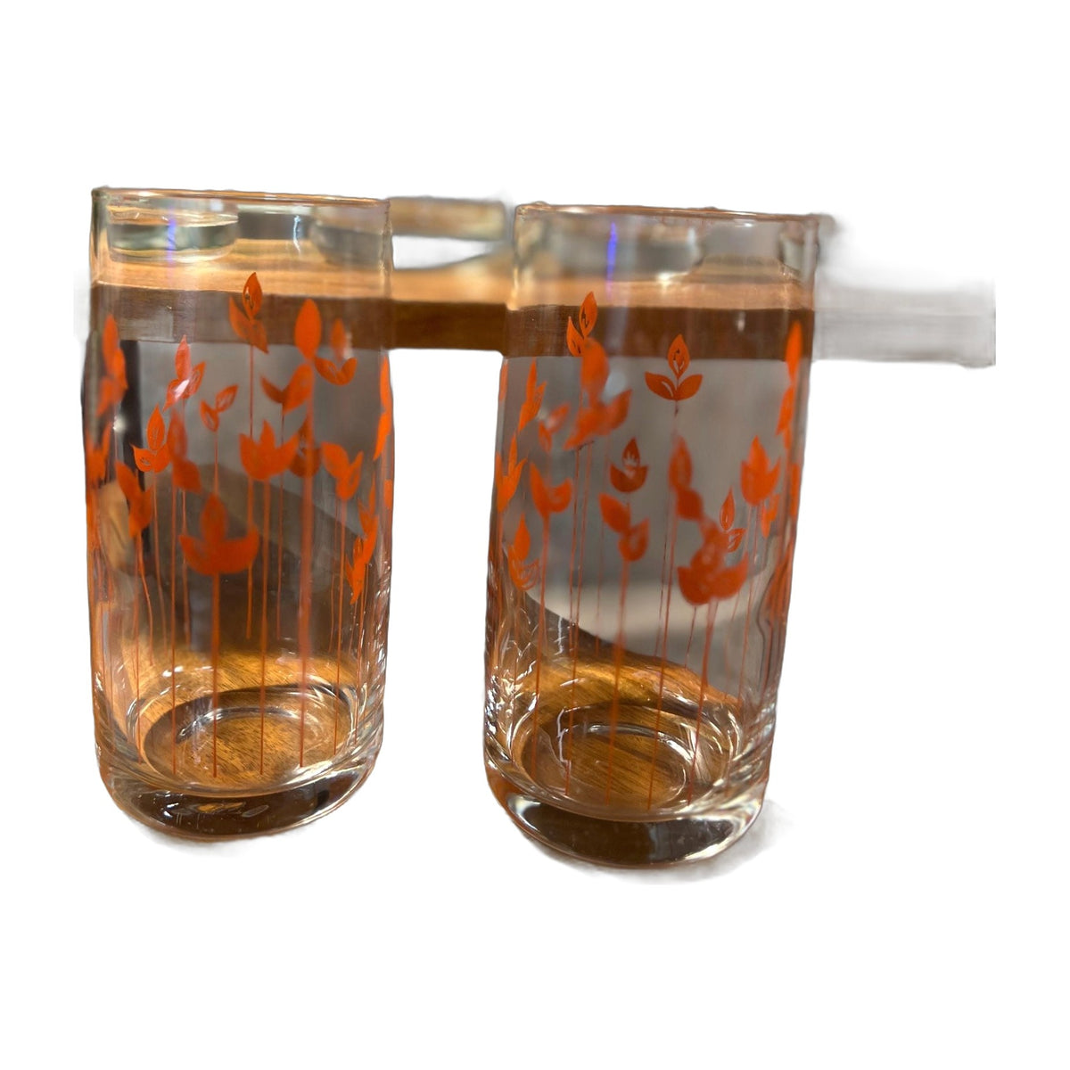 Vintage Set Glasses 6 Total MCM Wheat Tumbler Duchess Brockway