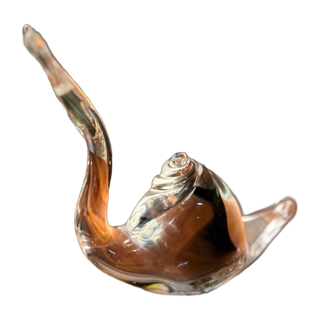 Vintage Silvestri Figurine Snail Glass with black in shell