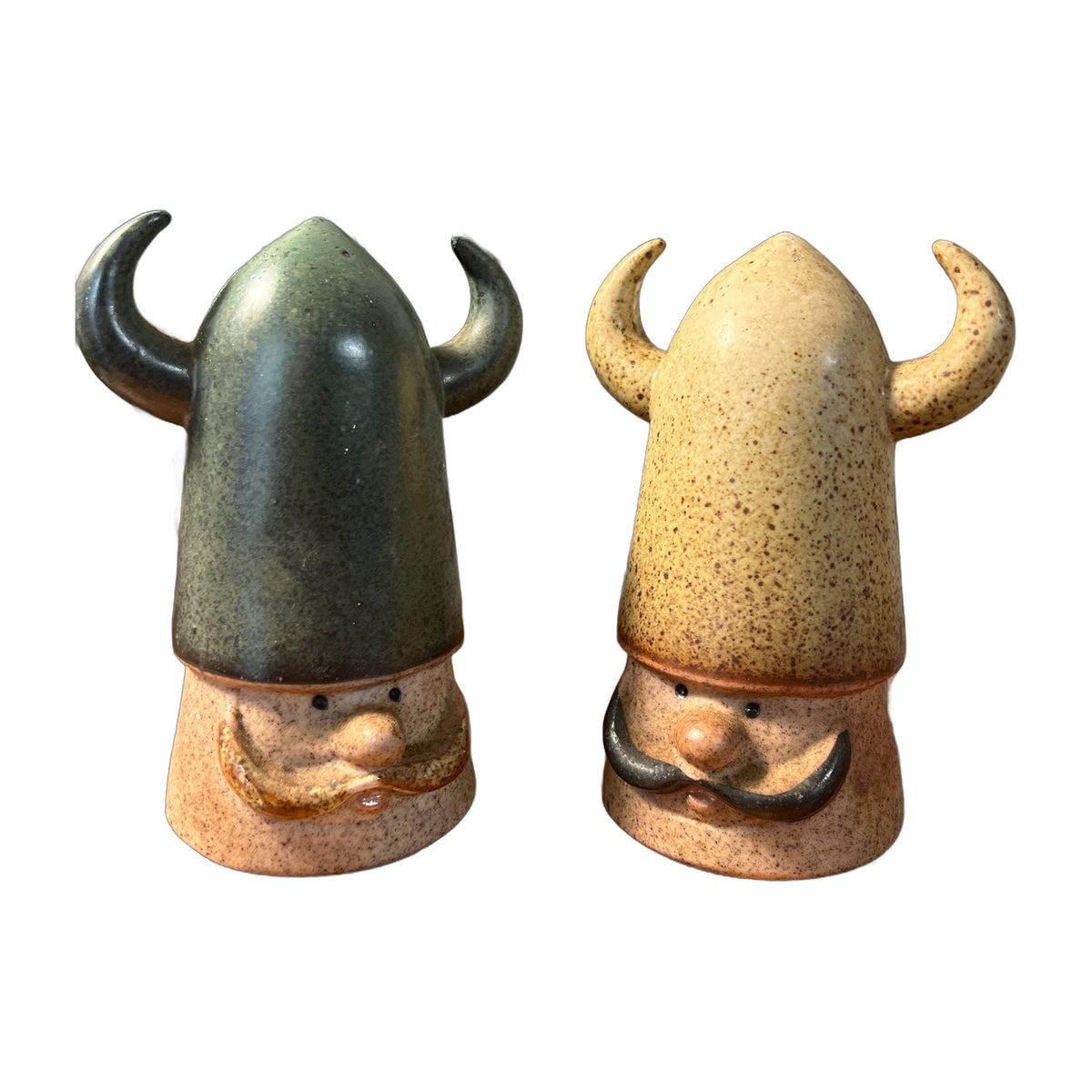 Vintage UTCI Made in Japan Viking Salt Pepper Shakers Horned Pair 5" Tall