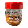 Vtg CARLTON GLASS Cows Farm Kitchen Storage Pantry Canister Jar 3/4 L Farmhouse