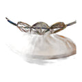 VTG Carnival Glass, Federal Glass Smokey Iridescent Flower Bowl Grey, Gray Bowl