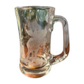 VTG Glass Mug Stein w Elk Etched Glass 6" tall
