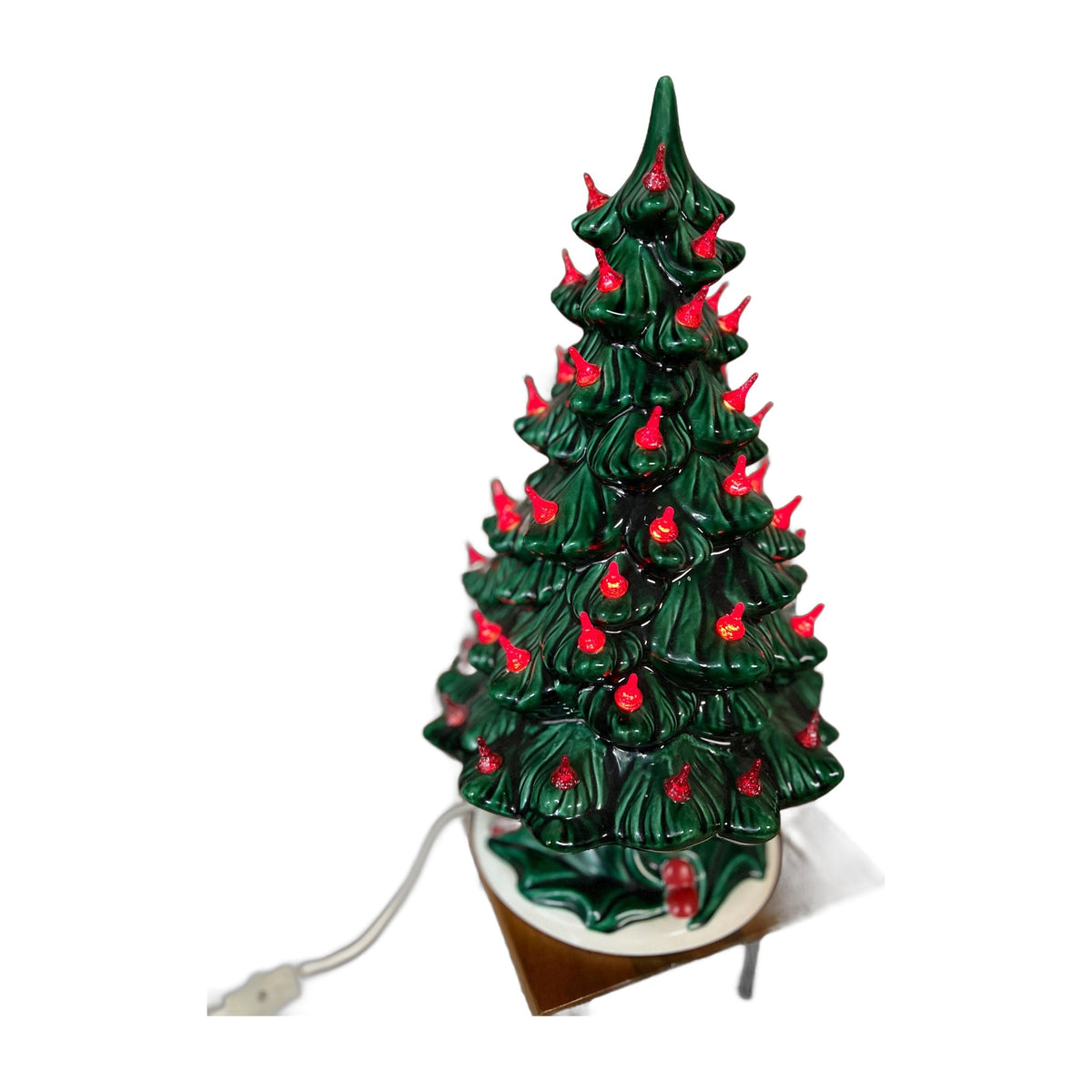 VTG Holland Mold 13.5 Christmas Tree 1974 Ceramic base included chip in base on bottom see photos