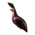 VTG MCM Large Ironwood Quail Sculpture On Block Wood 10"H Hand Carved Bird