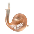 Vtg Murano Style Hand Blown Pink Mottled/White Art Glass Snail Paperweight