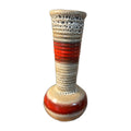 West German Fat Lava Vase Red Black Tan cream MCM Art Pottery